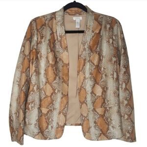 CHICO'S Snake Print Open Front Jacket - Size 3‎